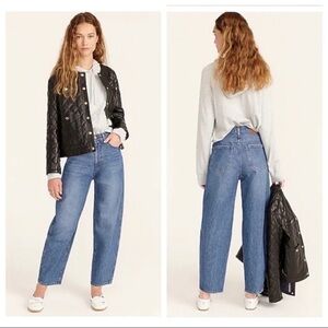 J. Crew Peggy Jean Size 24 medium wash cropped wide leg high rise jeans